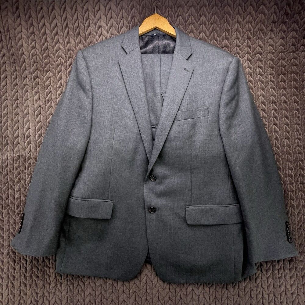 Polo Ralph Lauren Suit Men's 44S Gray 100% Wool Coat & Pants (38x29) Blue Label